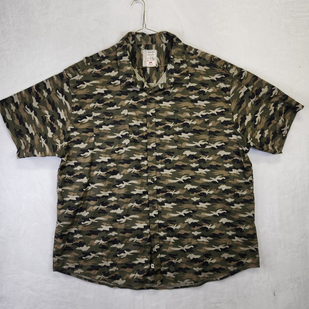 Colours Alexander Julian Mens 4X Camo Button‎ Down Shirt Short Sleeve Utility